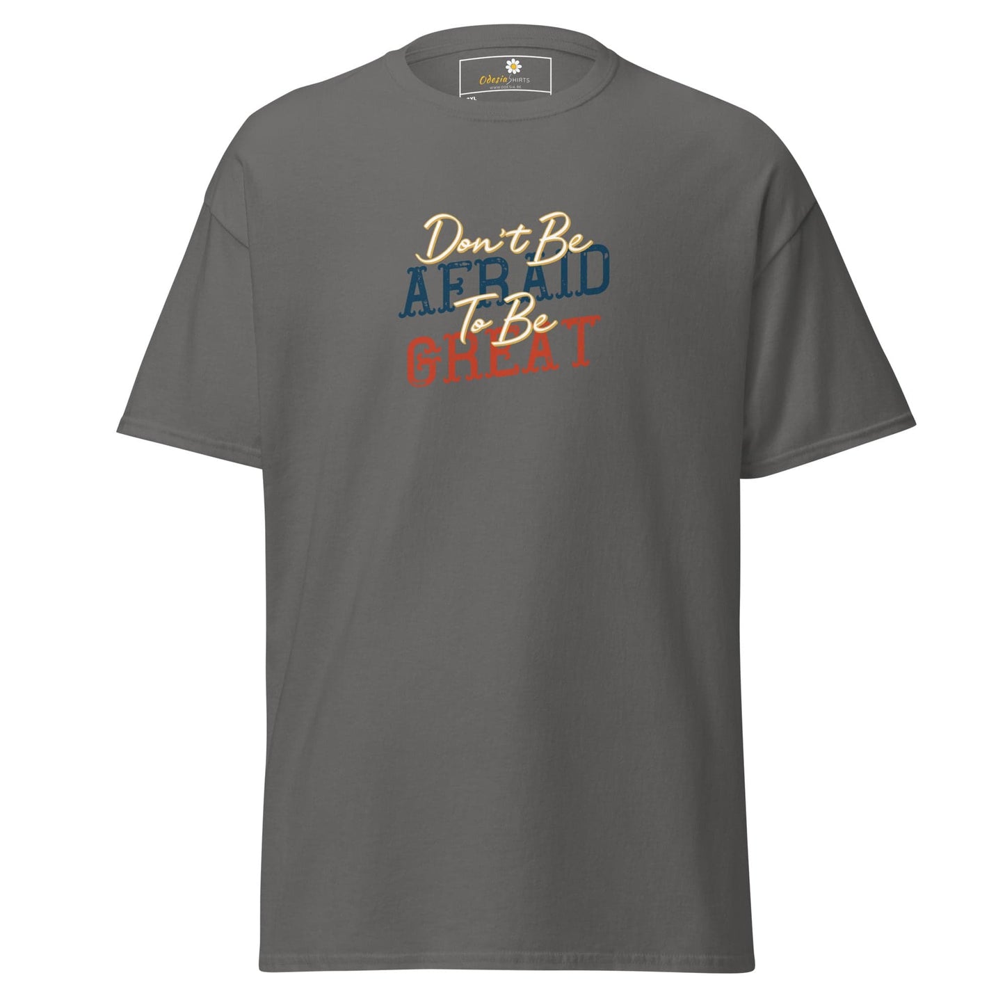 Gray T-shirt with inspirational text from T-SHIRT DESIGN TEE for Men and Women in 2XL to 5XL