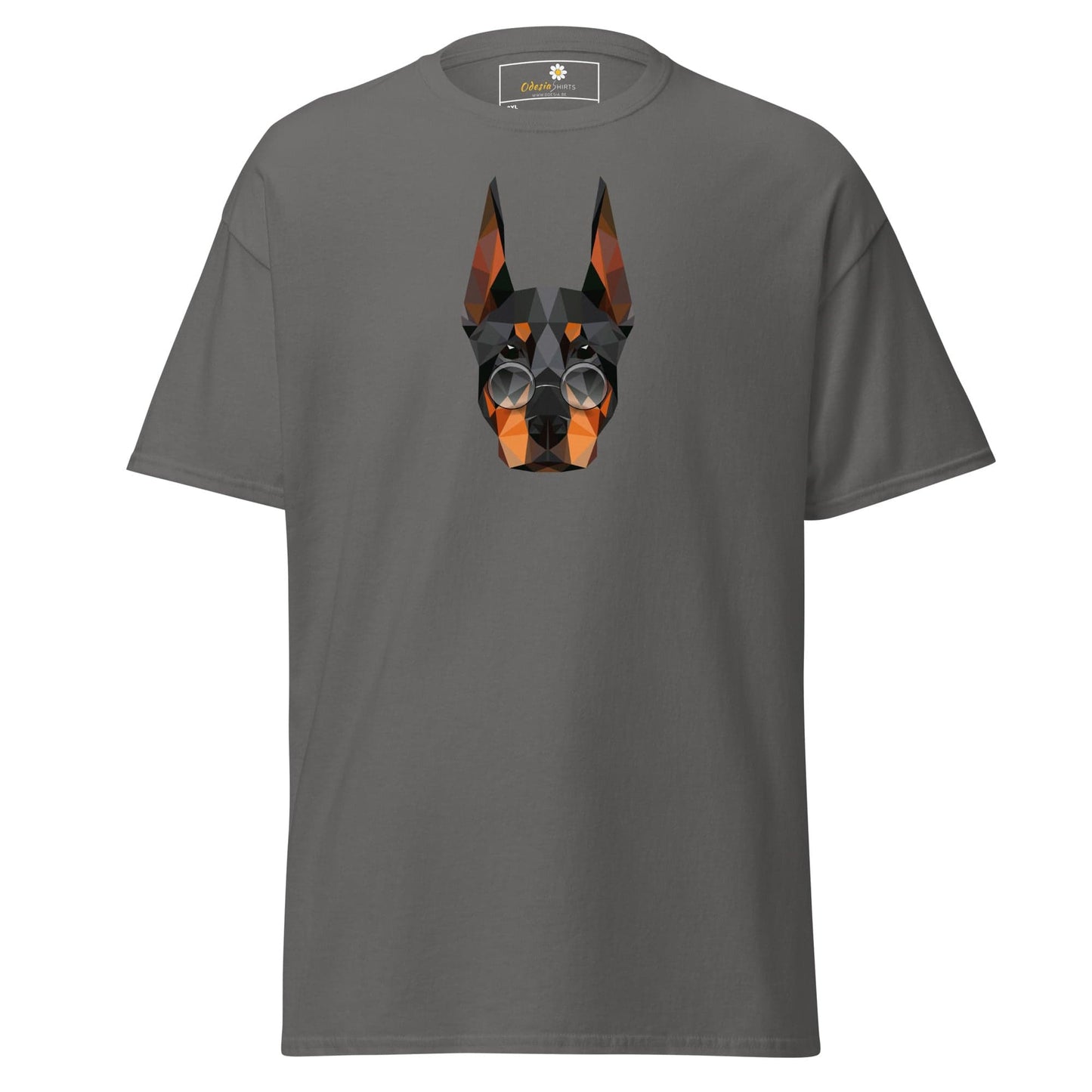 Gray T-shirt with dog graphic for men and women in 2XL to 5XL sizes