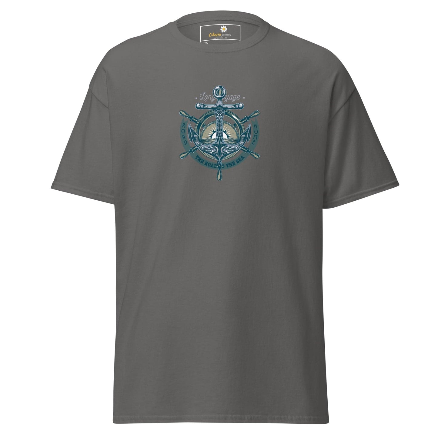 Gray T-shirt with anchor design from T-SHIRT DESIGN TEE for men and women in 2XL to 5XL