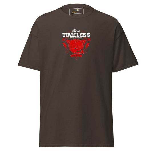 Brown T-shirt with red skull graphic for men and women in 2XL to 5XL size