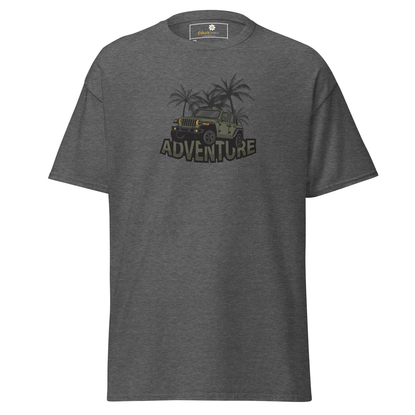 Gray T-shirt with adventure graphic for Men and Women in size 2XL to 5XL