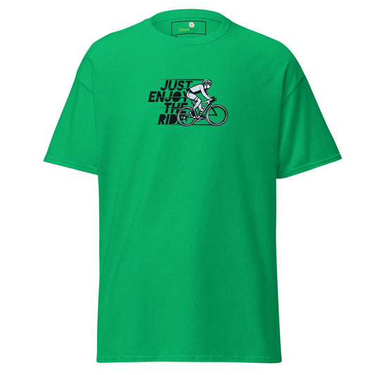 Green T-shirt with cyclist graphic for men and women in 2XL to 5XL sizes