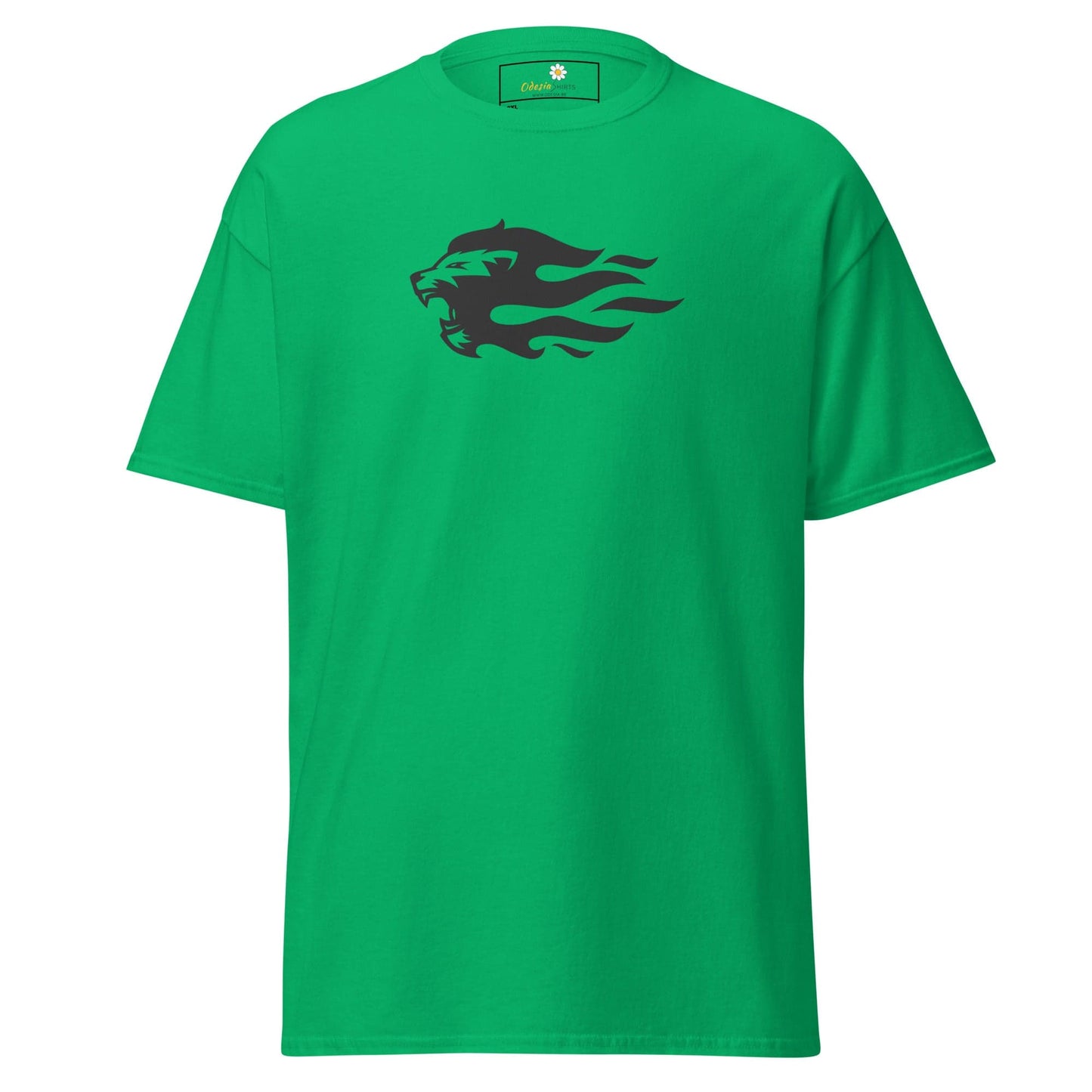 Green T-shirt with lion graphic for men and women in 2XL to 5XL sizes