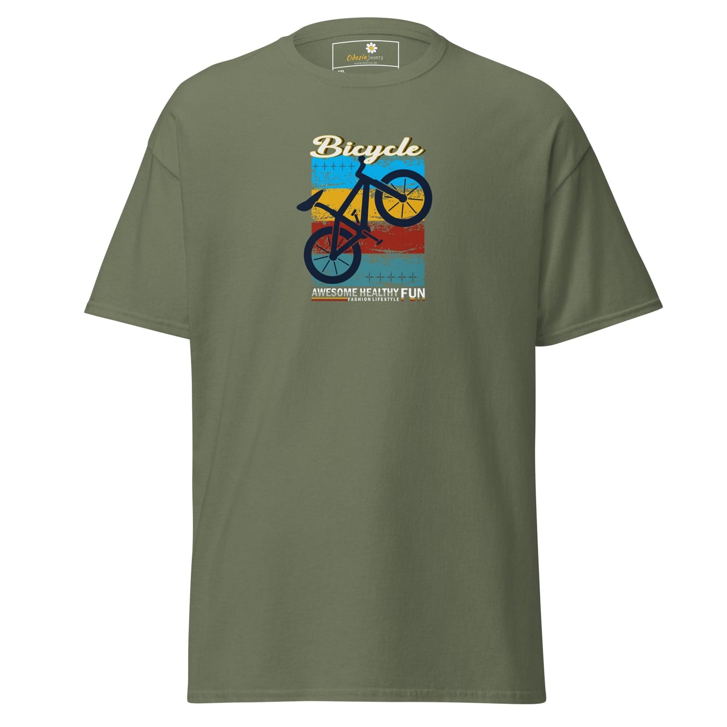 Olive green T-shirt from T-SHIRT DESIGN TEE for MEN and WOMEN in 2XL to 5XL sizes