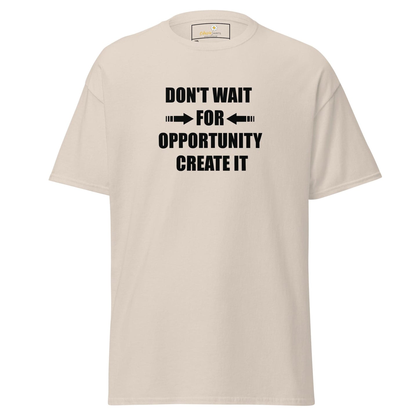 Beige T-shirt with motivational text from T-SHIRT DESIGN TEE for Men and Women in 2XL to 5XL
