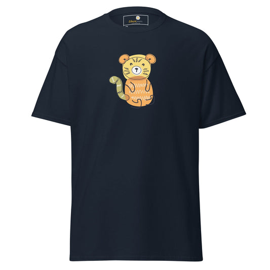 Navy blue t-shirt with tiger graphic from T-SHIRT DESIGN TEE for Men and Women size 2XL-5XL