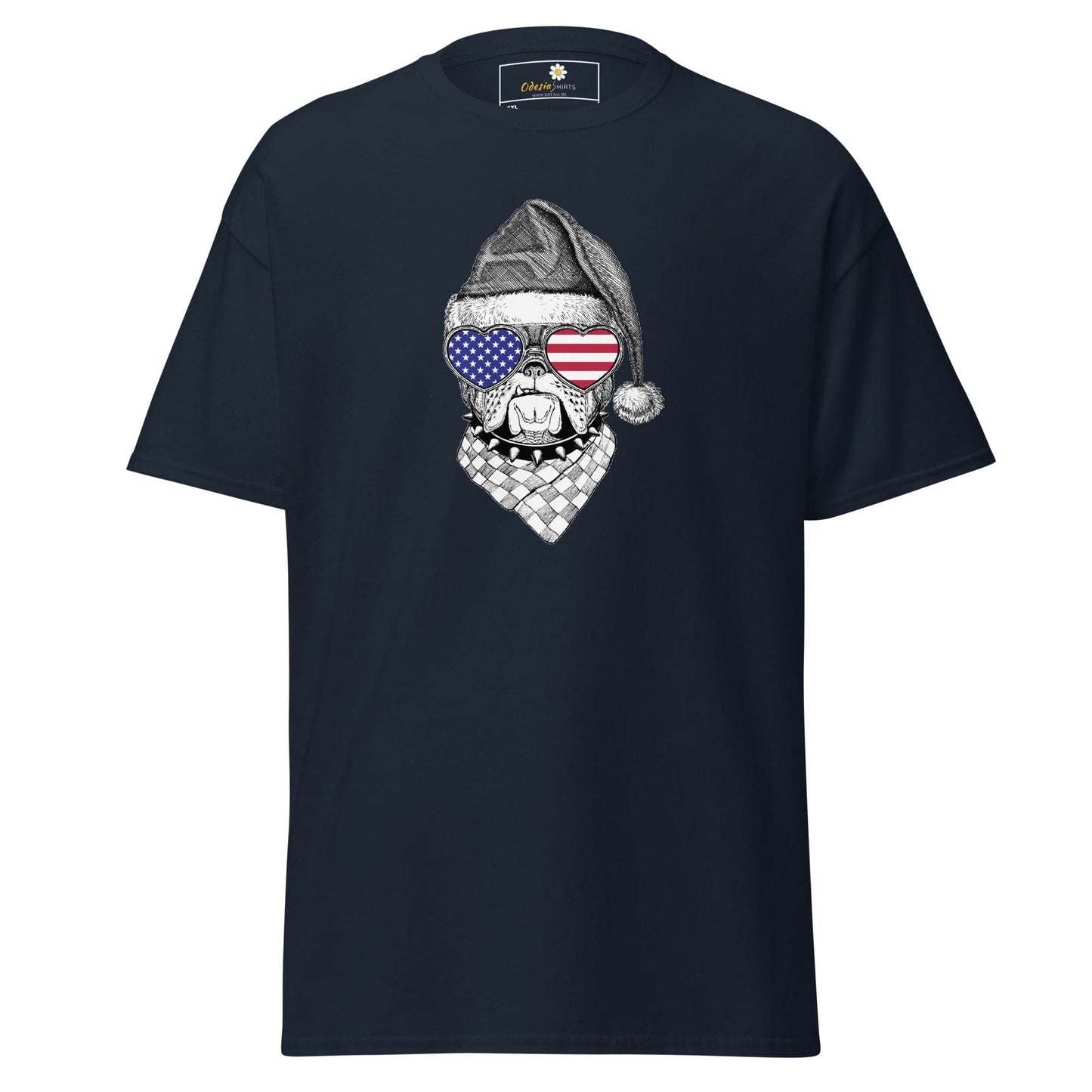 Navy blue T-shirt with graphic design for men and women in 2XL to 5XL sizes