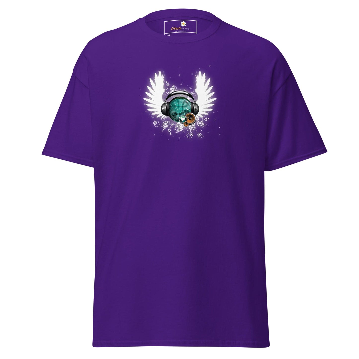 Purple T-shirt with graphic design for Men and Women available in sizes 2XL to 5XL