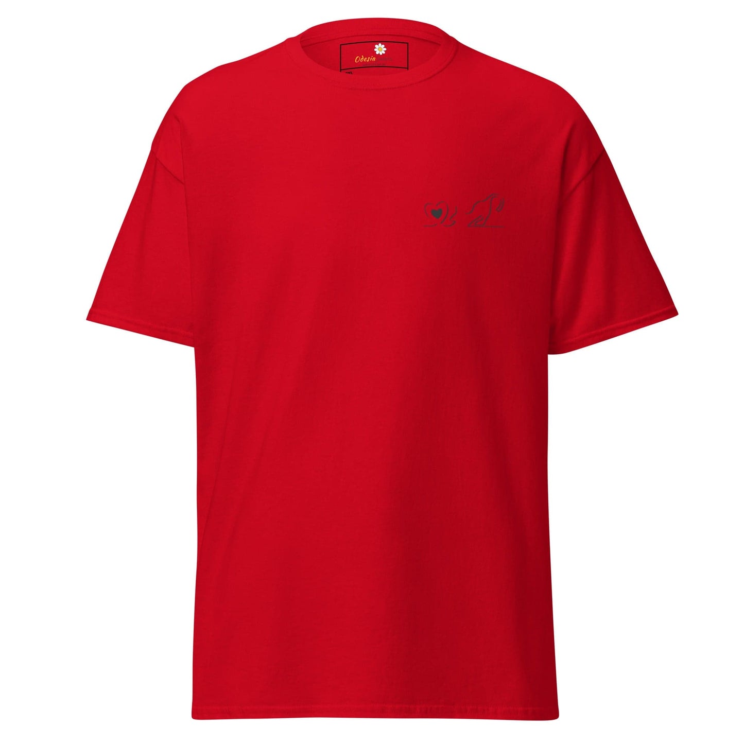 Red short-sleeved T-shirt for men and women in sizes 2XL to 5XL