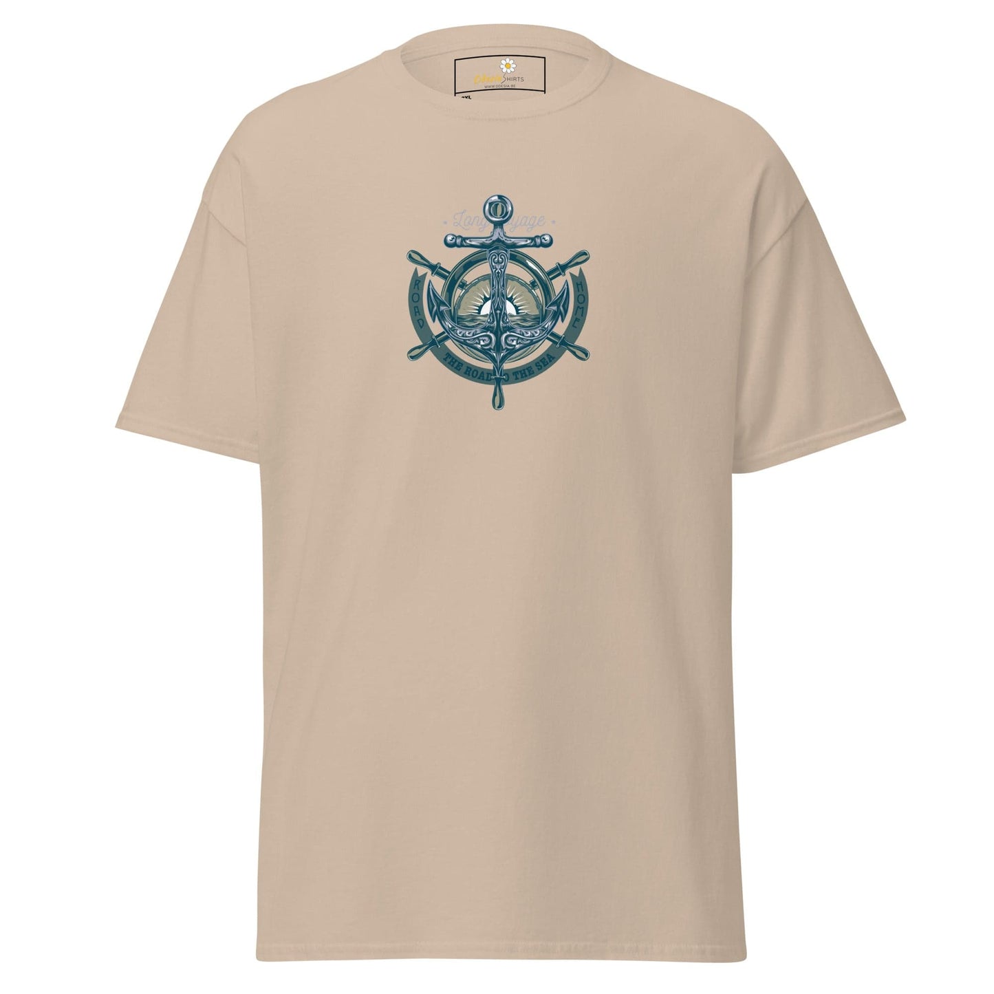 Beige T-shirt with anchor design from T-SHIRT DESIGN TEE for men and women in 2XL to 5XL