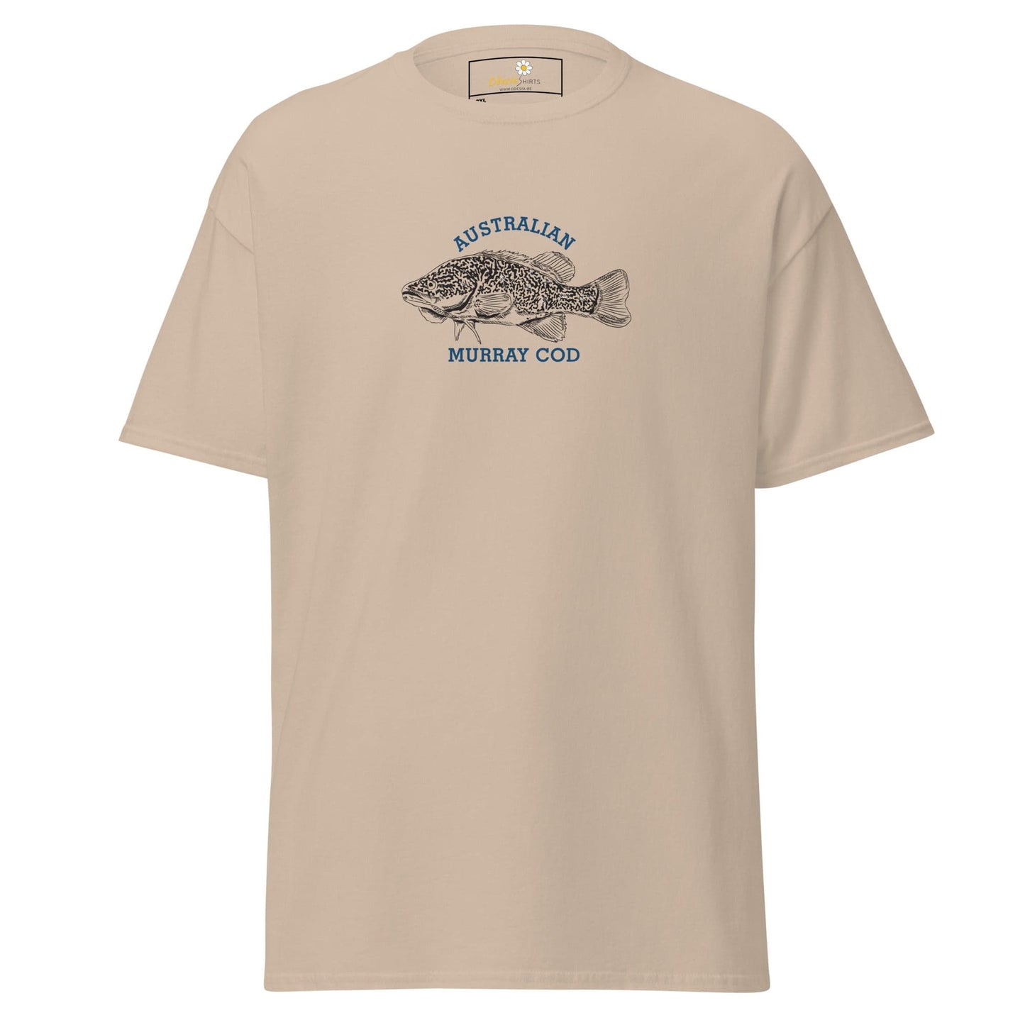 Beige T-shirt with fish graphic from T-SHIRT DESIGN TEE for Men and Women in 2XL to 5XL