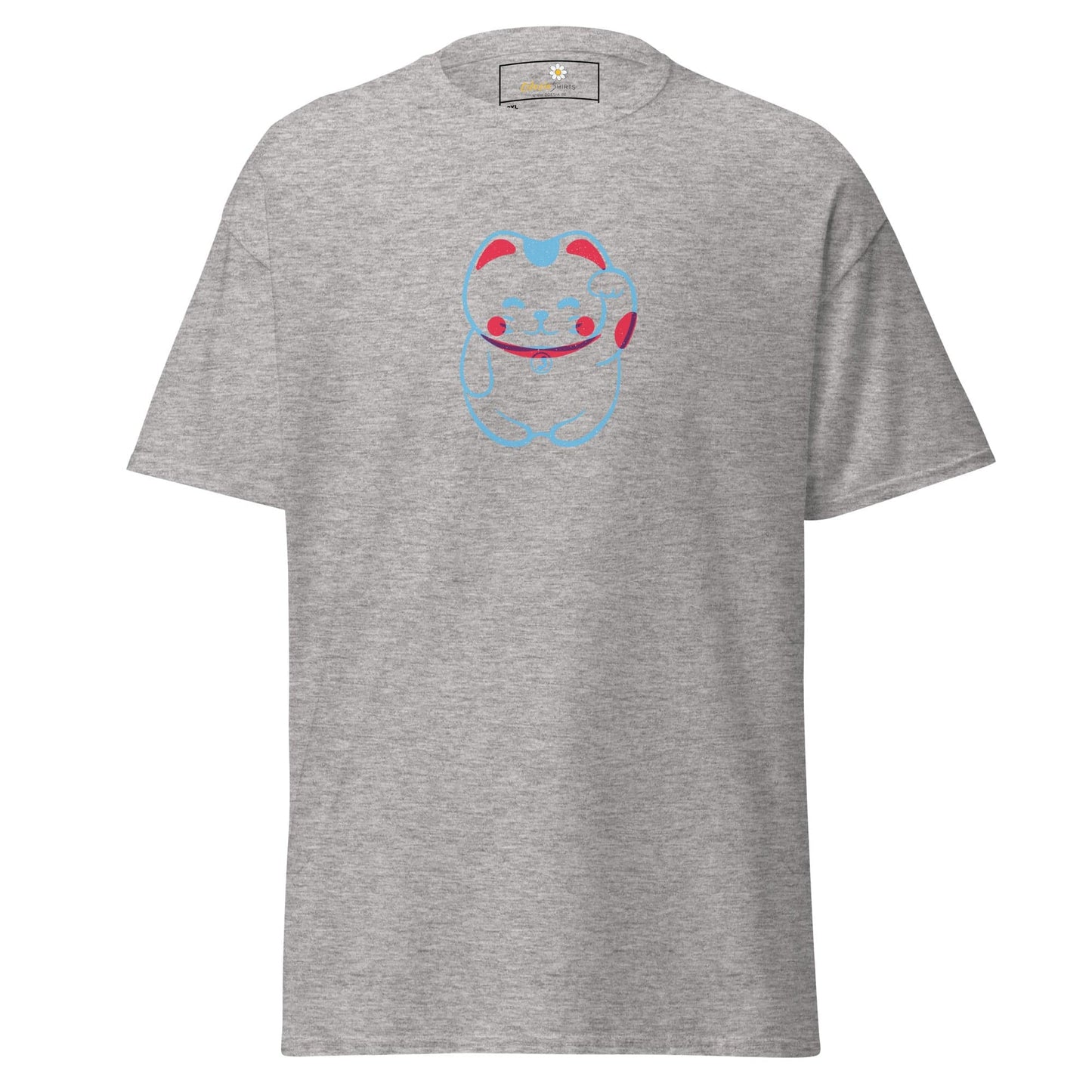 Gray T-shirt featuring a cartoon character design for Men and Women in 2XL-5XL sizes