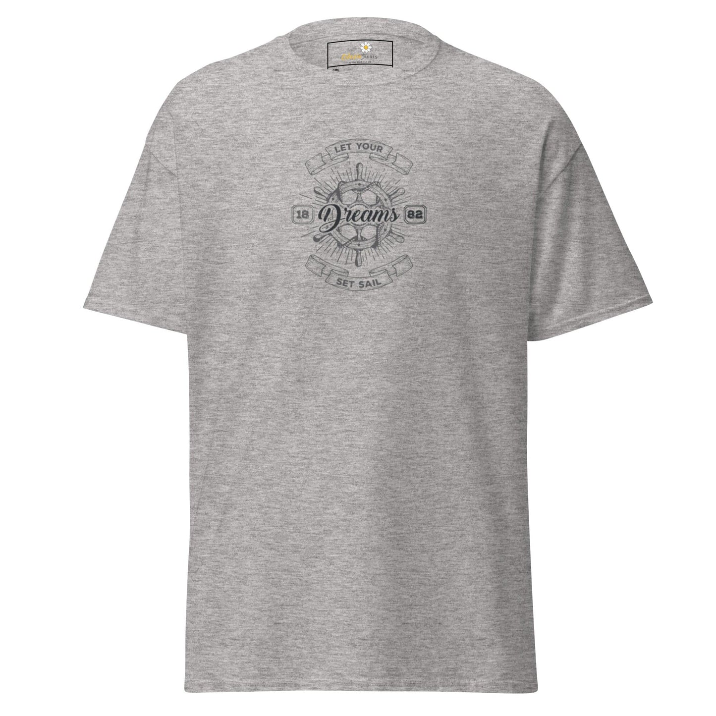 Gray T-shirt with graphic design featured in men’s and women’s T-SHIRT DESIGN TEE collection