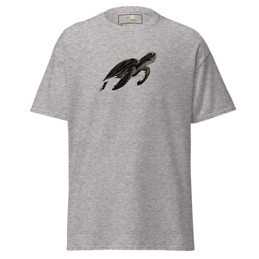 Gray T-shirt with turtle graphic from T-SHIRT DESIGN TEE for Men and Women, 2XL to 5XL